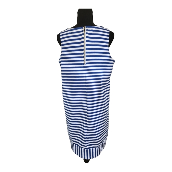 OLD NAVY striped sleeveless midi dress blue white size large - Picture 2 of 5